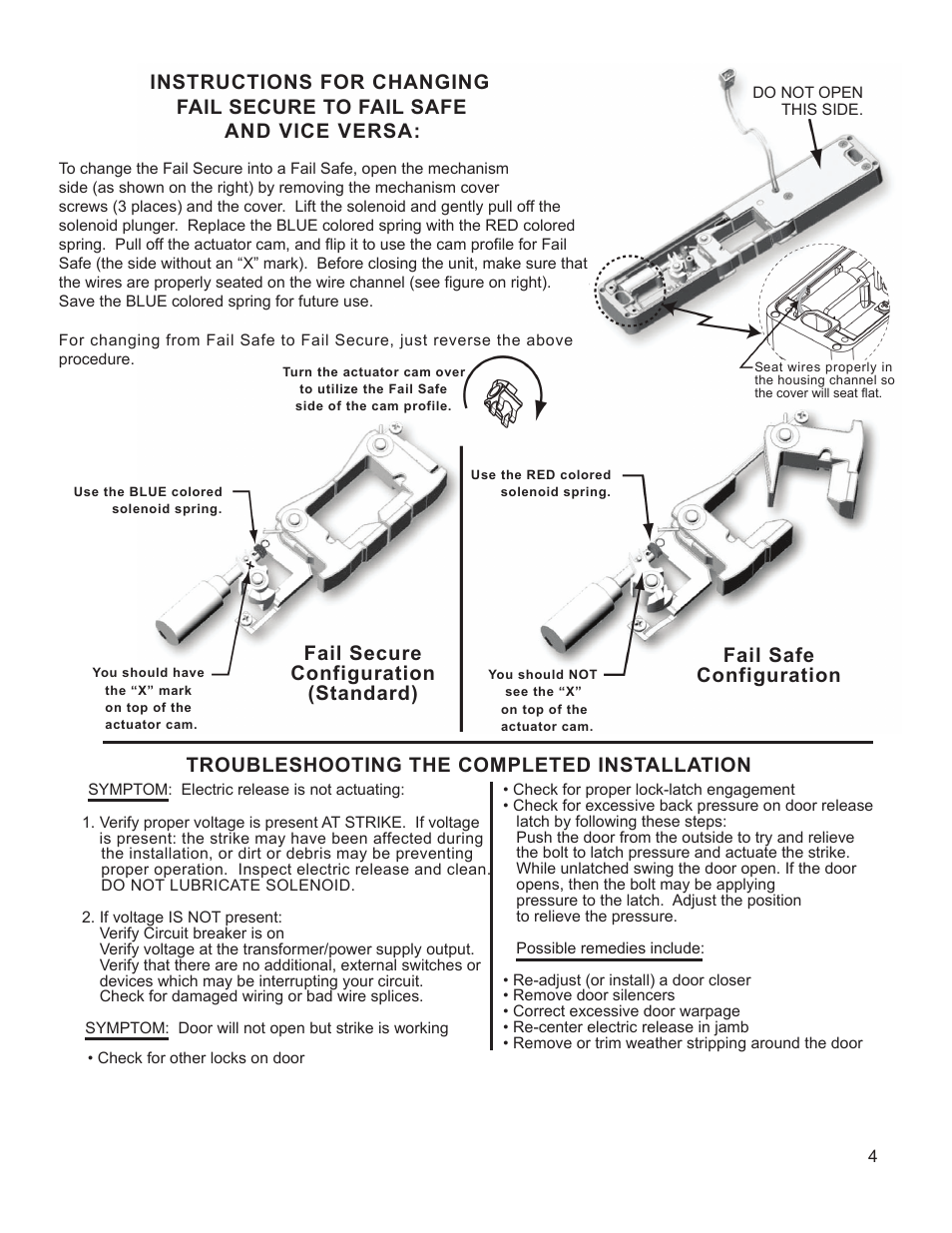 Fail secure configuration (standard) | Detex DS-1481 User Manual | Page 4 / 4