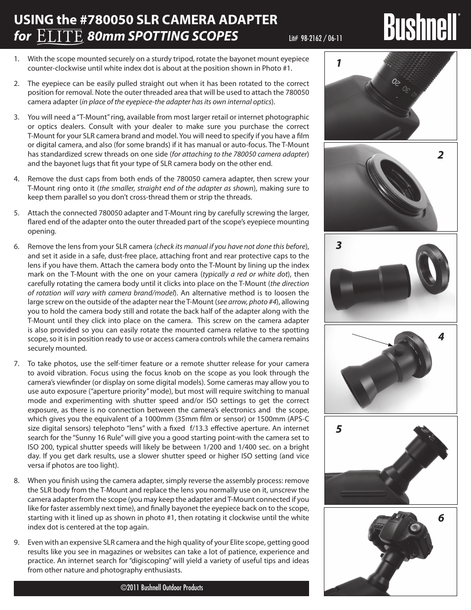 Bushnell 780050 User Manual | 1 page