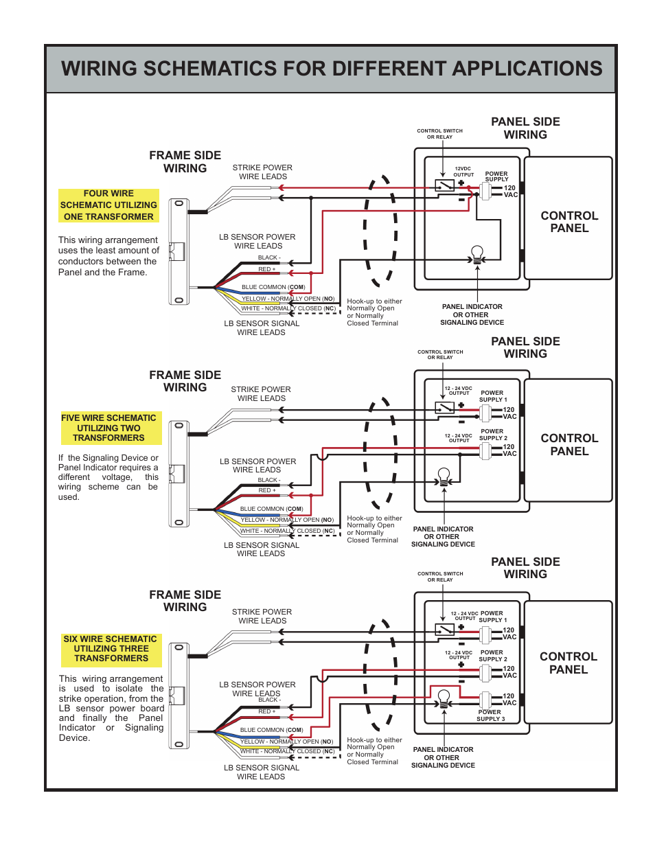 Wiring schematics for different applications | Detex DS-1581 User Manual | Page 2 / 2
