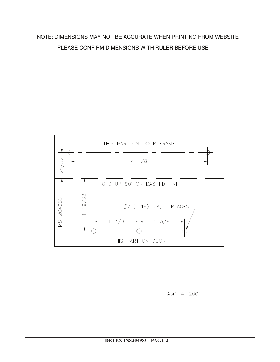 Detex MS-2049SC User Manual | Page 2 / 2