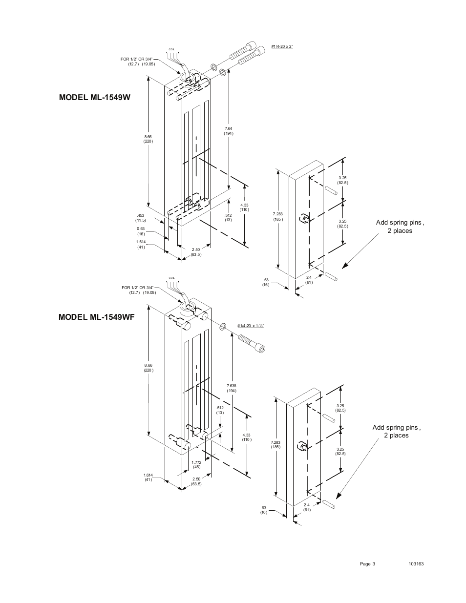 Model ml-1549wf, Model ml-1549w | Detex ML-1549W User Manual | Page 3 / 4