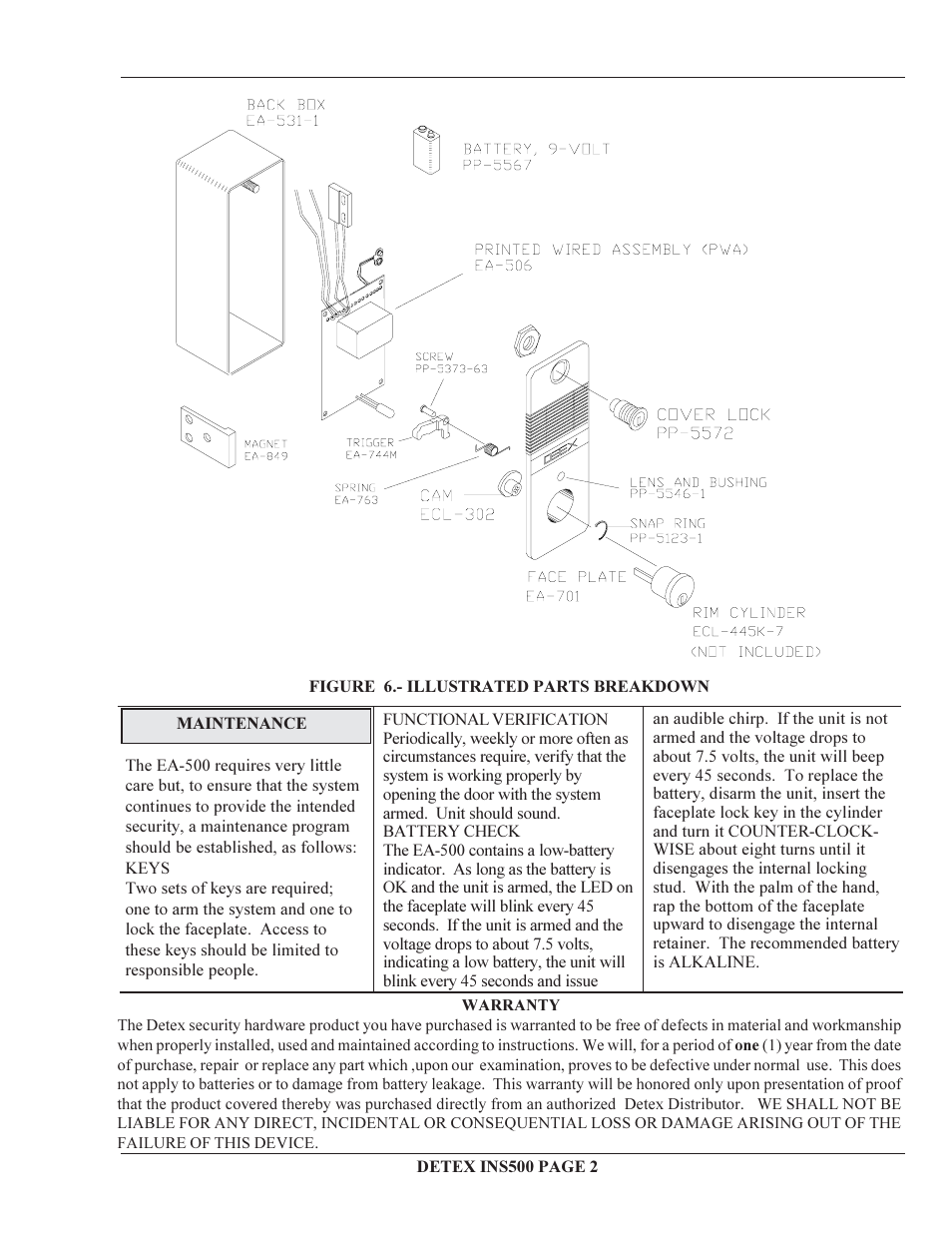 Detex EA-500 User Manual | Page 2 / 4