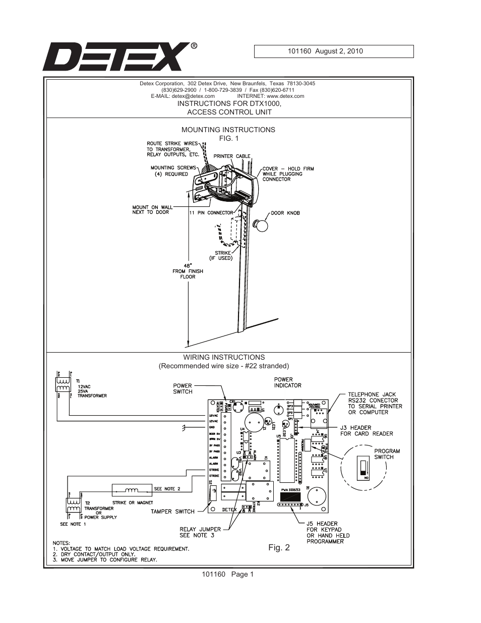 Detex DTX-1300 User Manual | 6 pages