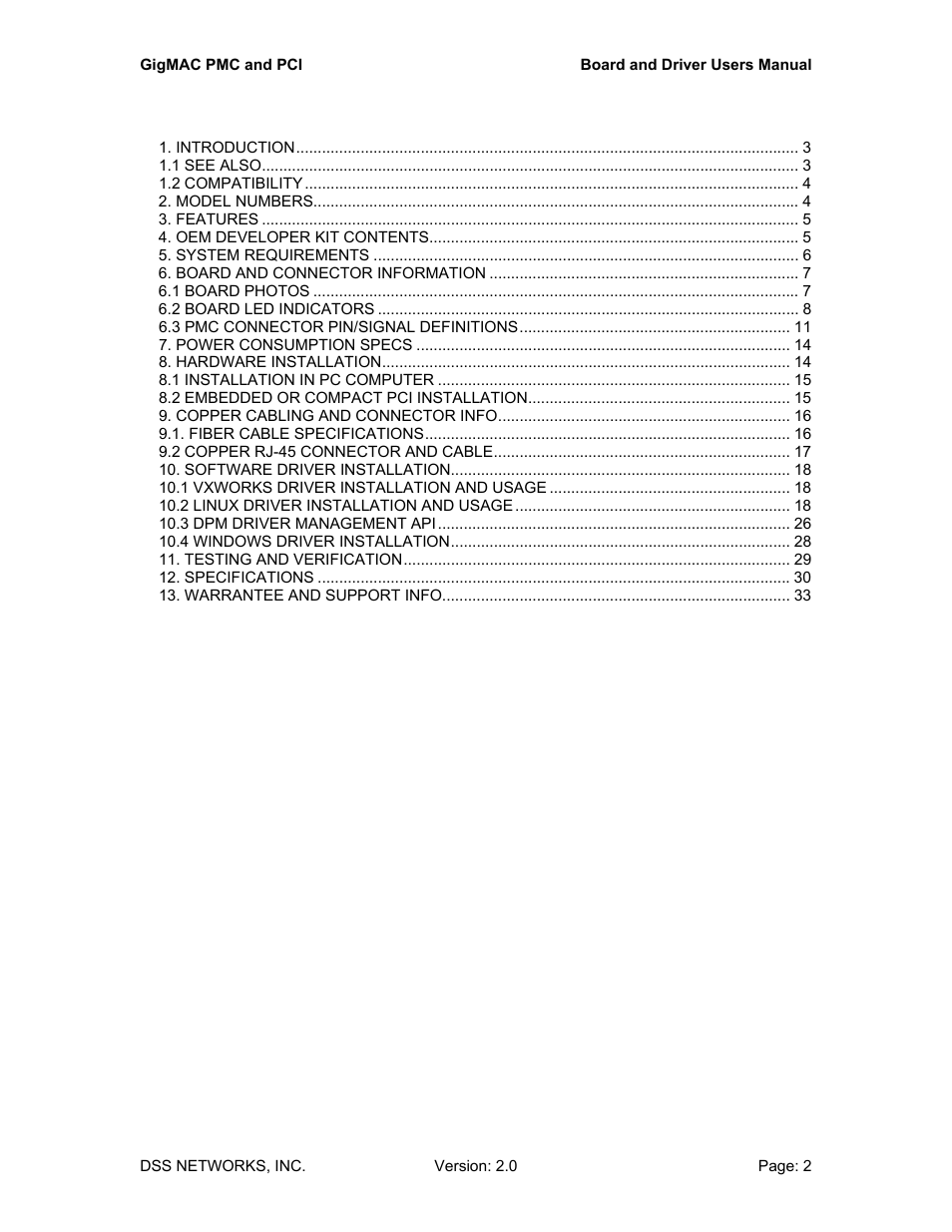 DSS Networks 5161 User Manual | Page 2 / 33