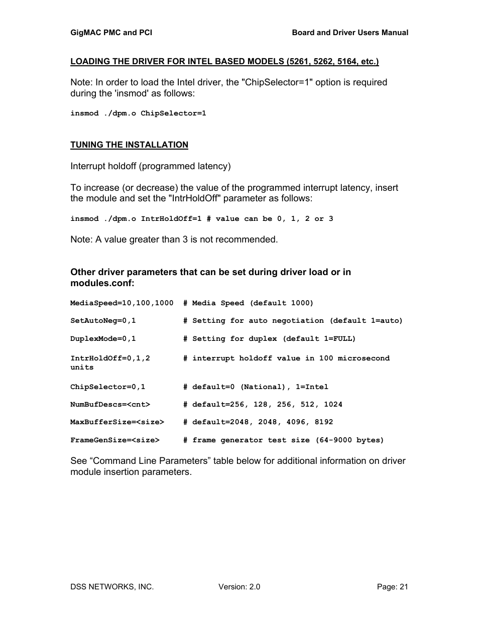 DSS Networks 5161 User Manual | Page 21 / 33