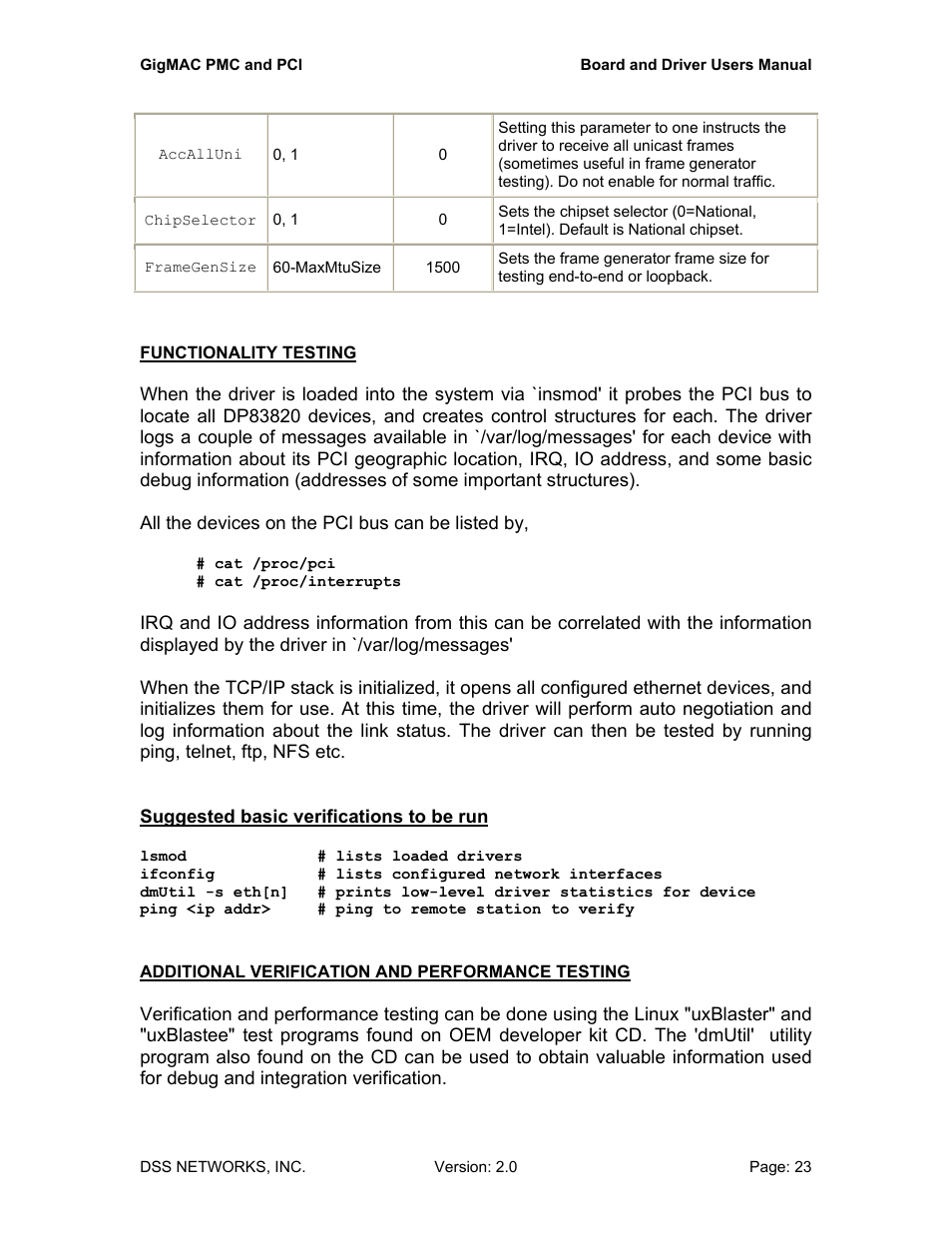 DSS Networks 5161 User Manual | Page 23 / 33