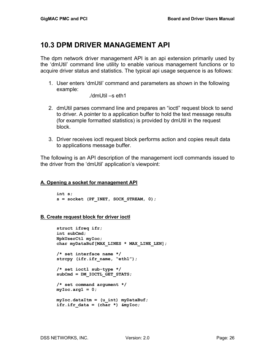 3 dpm driver management api | DSS Networks 5161 User Manual | Page 26 / 33