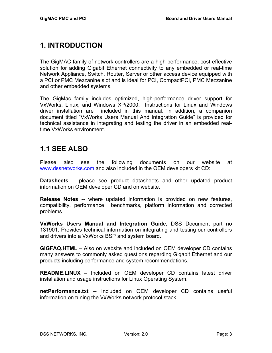 Introduction, 1 see also, Introduction 1.1 see also | DSS Networks 5161 User Manual | Page 3 / 33
