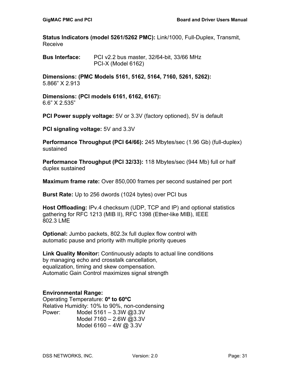 DSS Networks 5161 User Manual | Page 31 / 33