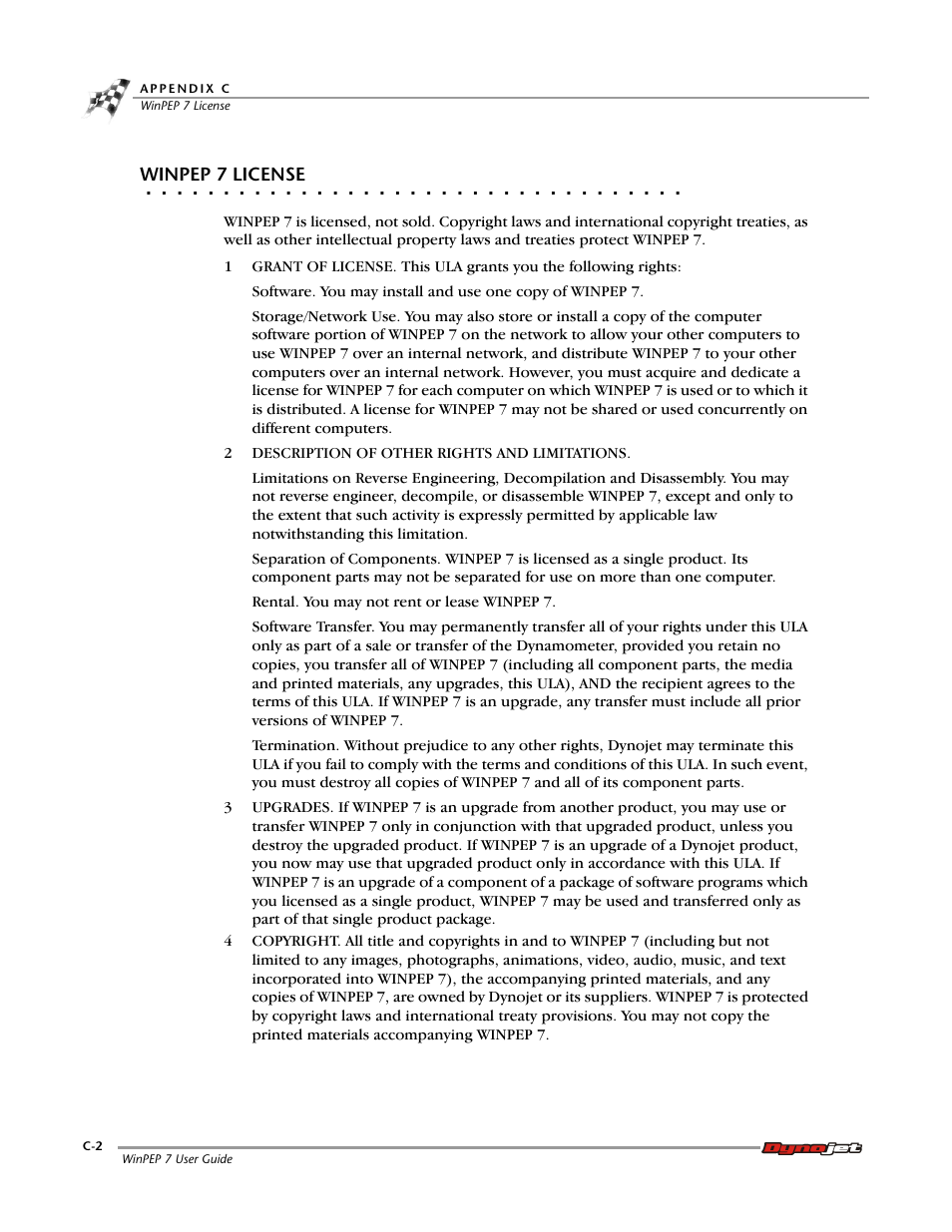 Winpep 7 license, User license agreement, For w | Ease read the user license agr | Dynojet WinPEP 7 User Manual | Page 120 / 170