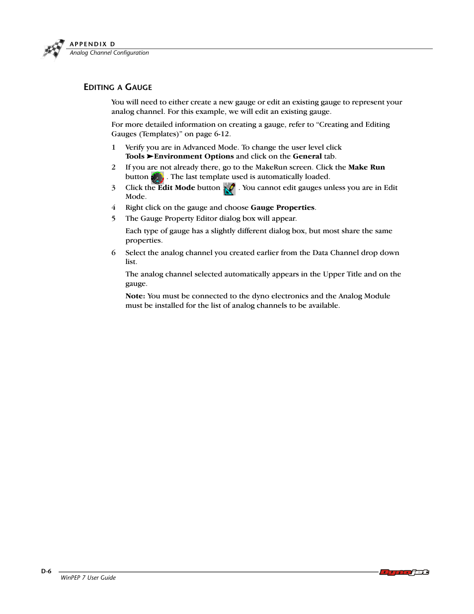 Editing a gauge | Dynojet WinPEP 7 User Manual | Page 128 / 170