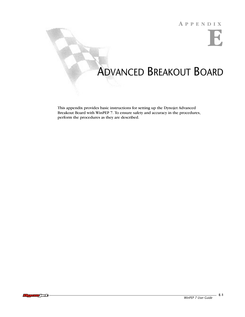 Advanced breakout board, Appendix e advanced breakout board | Dynojet WinPEP 7 User Manual | Page 131 / 170