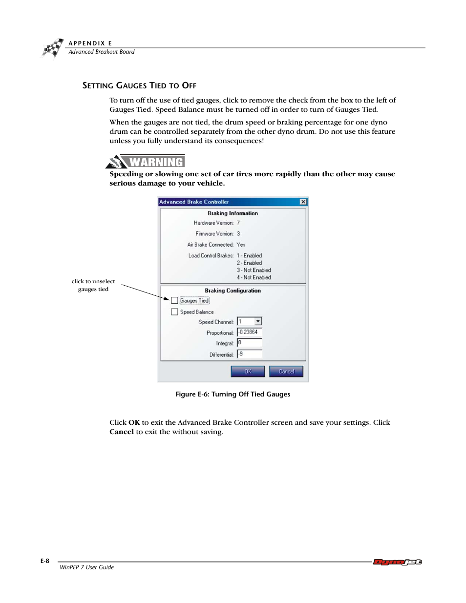 Setting gauges tied to off | Dynojet WinPEP 7 User Manual | Page 138 / 170