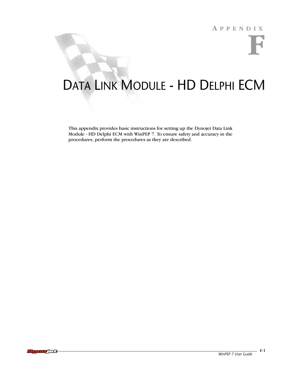 Data link module - hd delphi ecm, Appendix f data link module - hd delphi ecm, Hd d | Dynojet WinPEP 7 User Manual | Page 143 / 170