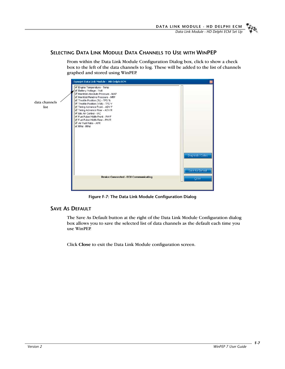 Save as default | Dynojet WinPEP 7 User Manual | Page 149 / 170