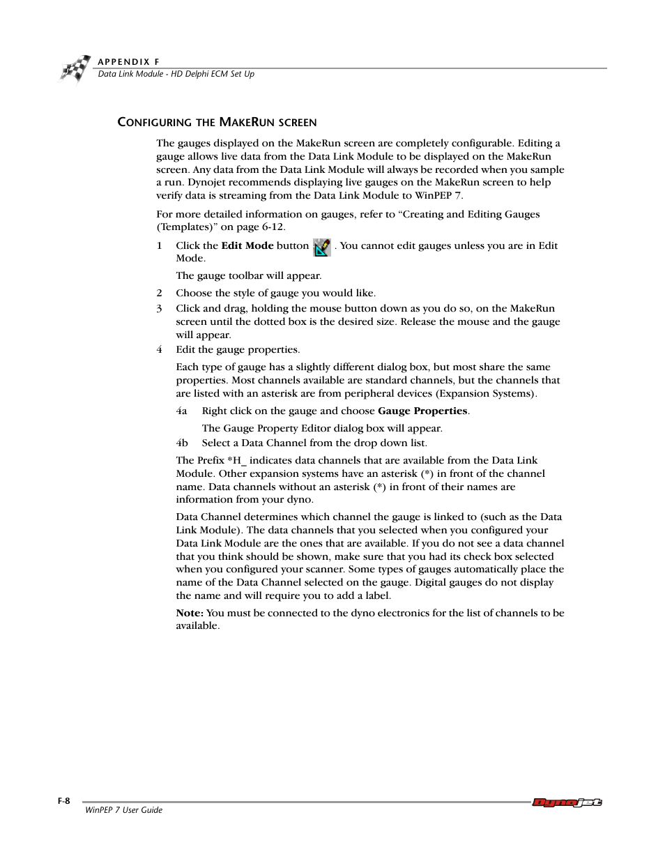 Configuring the makerun screen | Dynojet WinPEP 7 User Manual | Page 150 / 170