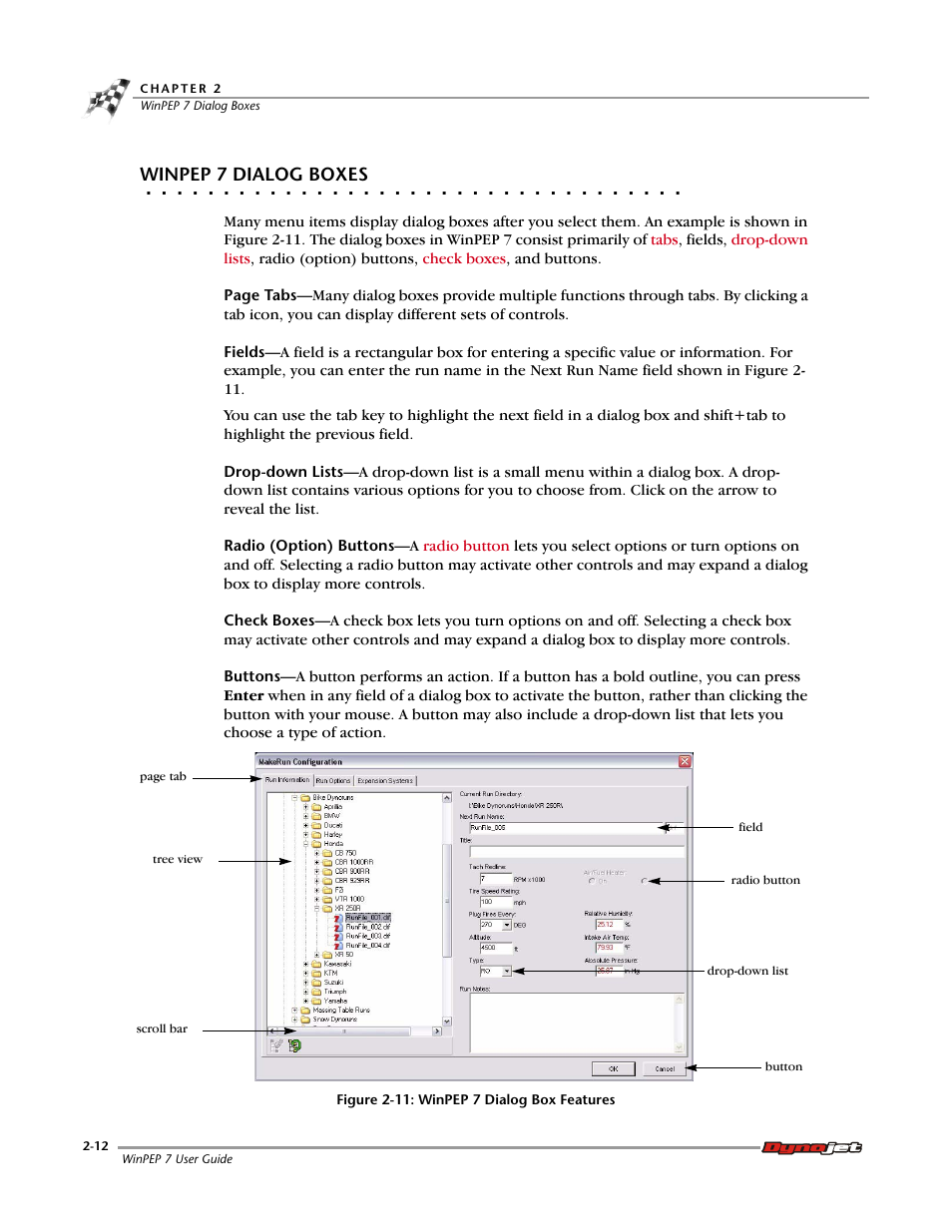 Winpep 7 dialog boxes | Dynojet WinPEP 7 User Manual | Page 28 / 170