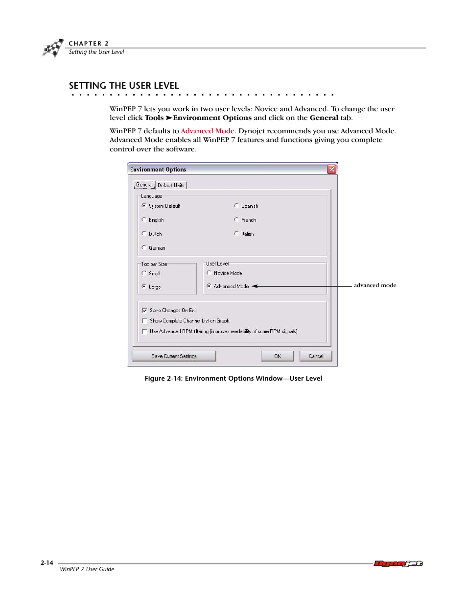 Setting the user level | Dynojet WinPEP 7 User Manual | Page 30 / 170