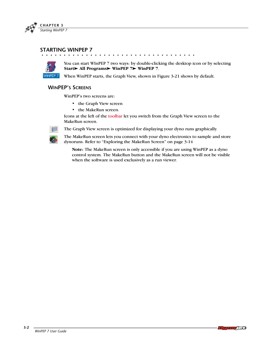 Starting winpep 7, Winpep’s screens, Winpep’s screens -2 | Dynojet WinPEP 7 User Manual | Page 36 / 170