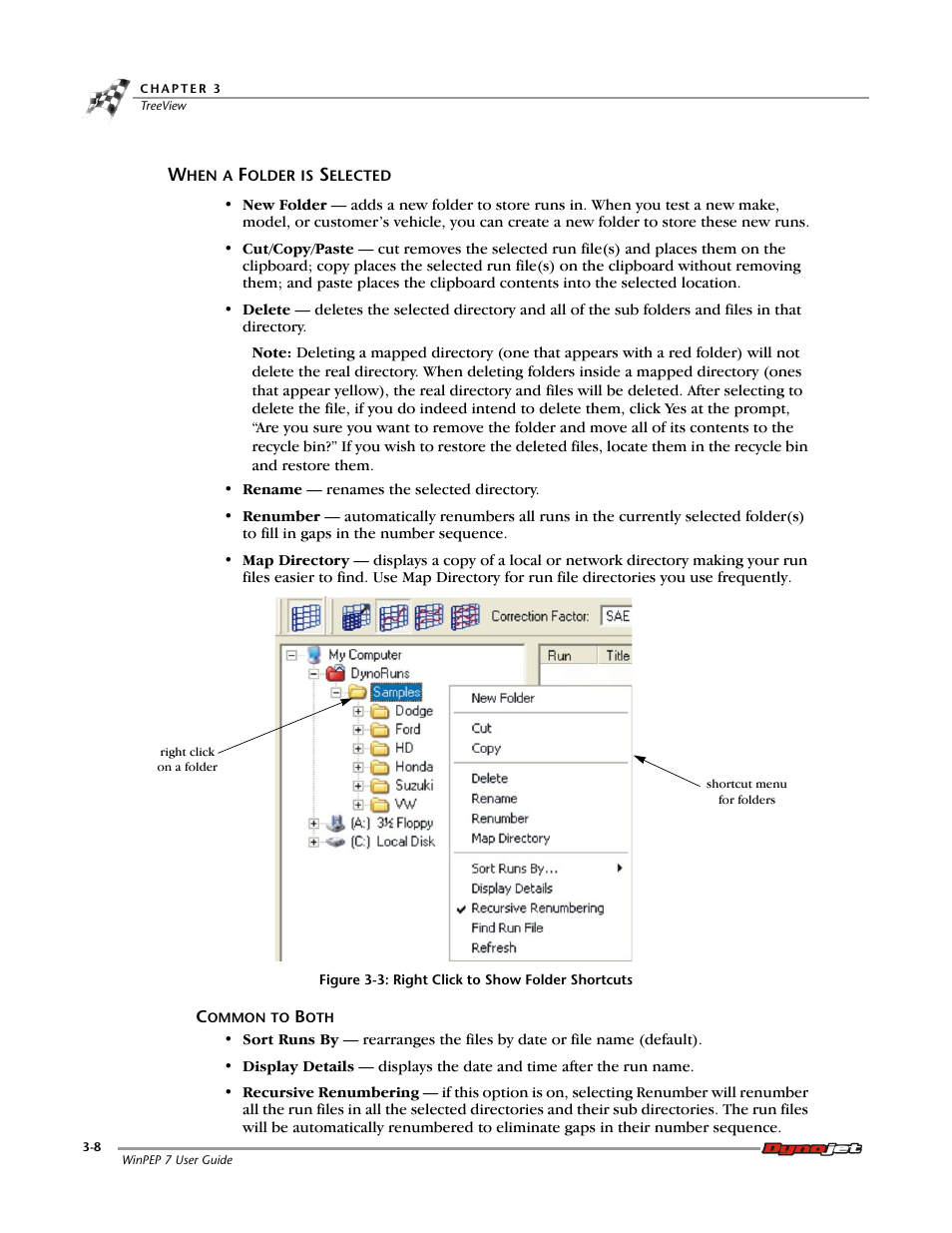 When a folder is selected, When a folder is selected -8 | Dynojet WinPEP 7 User Manual | Page 42 / 170