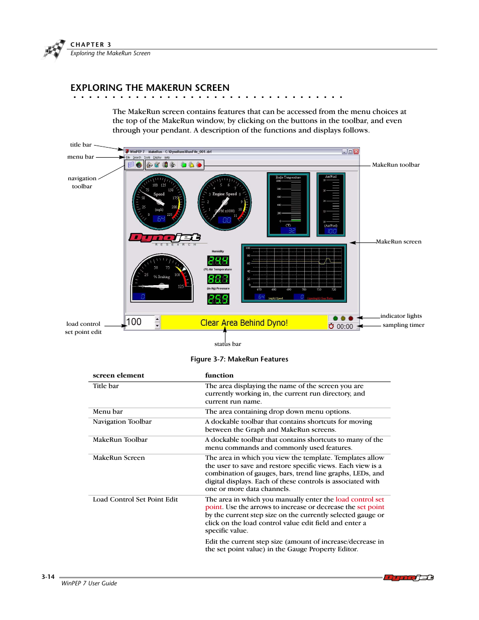 Exploring the makerun screen | Dynojet WinPEP 7 User Manual | Page 48 / 170