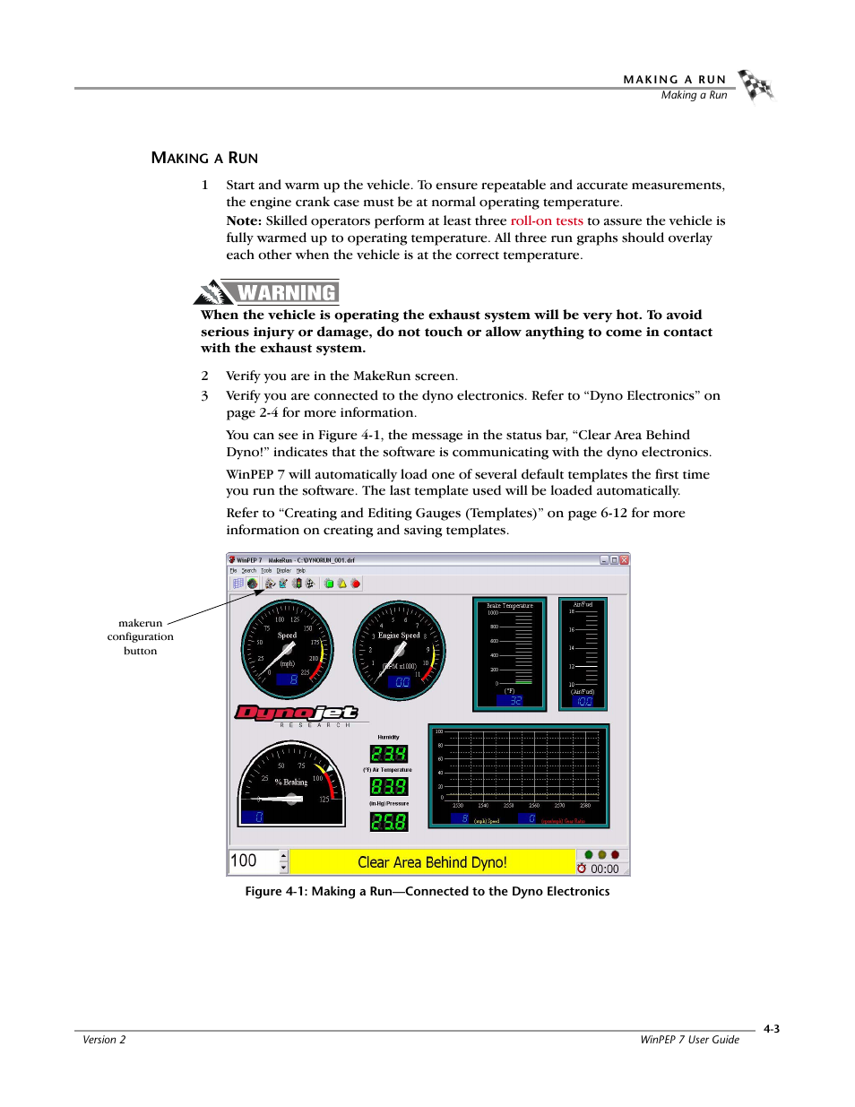 Making a run, Making a run -3 | Dynojet WinPEP 7 User Manual | Page 57 / 170