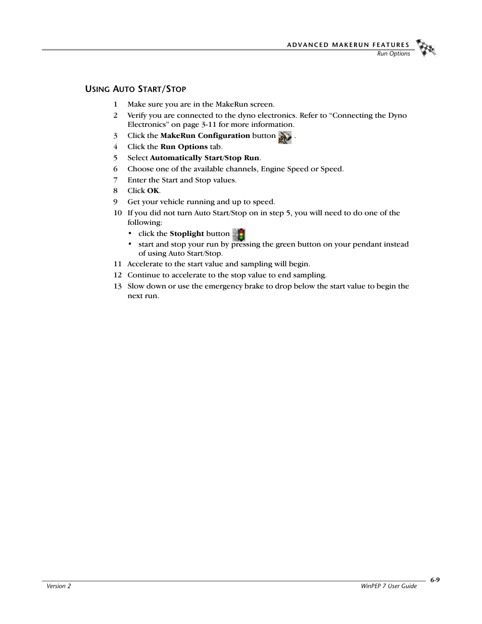 Using auto start/stop, Using auto start/stop -9, Refer to “using auto start/stop | Dynojet WinPEP 7 User Manual | Page 79 / 170