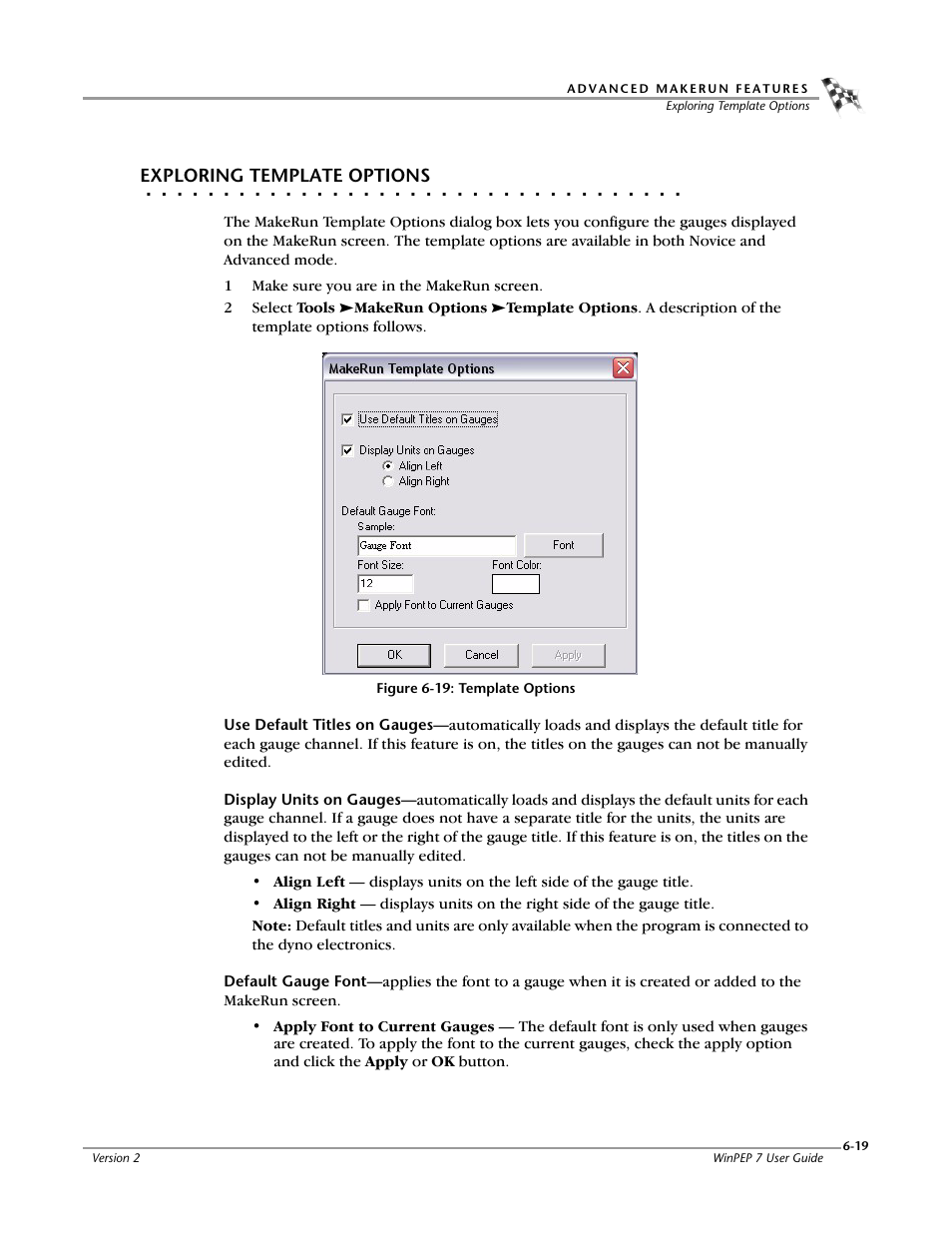 Exploring template options | Dynojet WinPEP 7 User Manual | Page 89 / 170