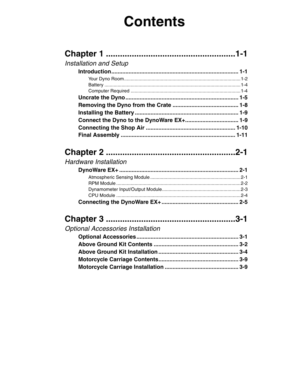 Dynojet 198: Kart and ATV Dynamometers User Manual | Page 3 / 44