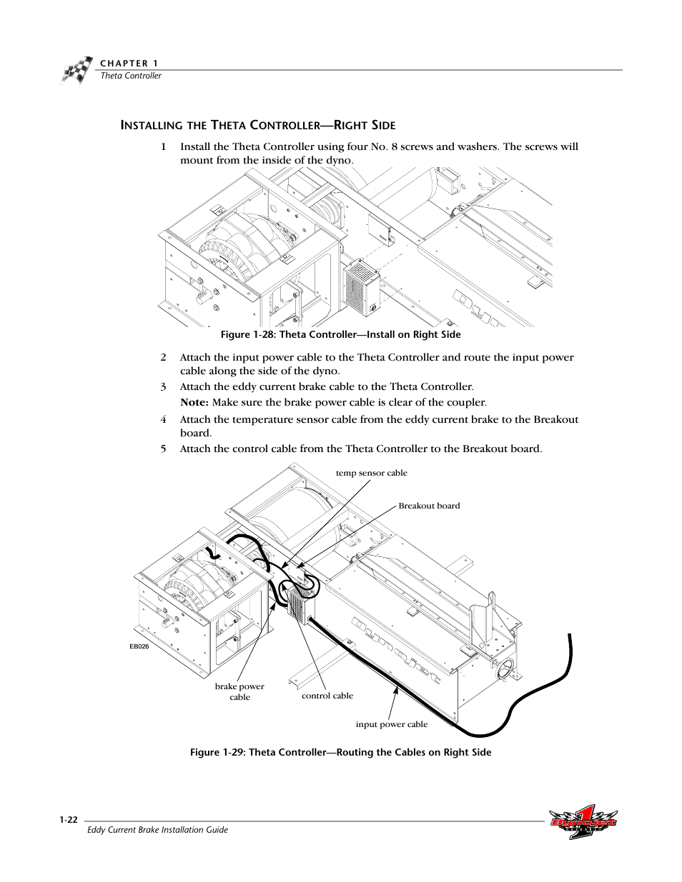 Installing the theta controller—right side, Installing the theta controller—right side -22 | Dynojet 150: Eddy Current Brake User Manual | Page 28 / 45