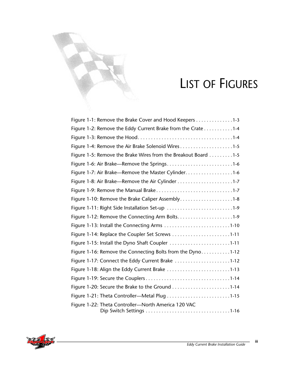 List of figures, Igures | Dynojet 150: Eddy Current Brake User Manual | Page 5 / 45