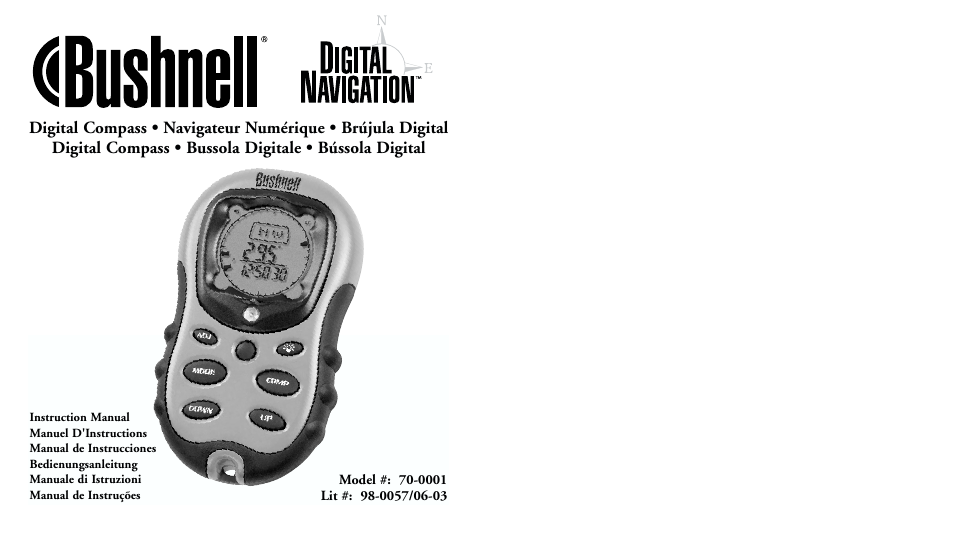 Bushnell DIGITAL NAVIGATION 70-0001 User Manual | 33 pages