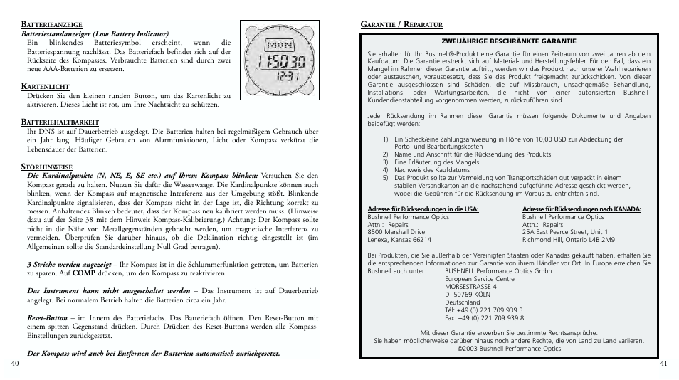 Bushnell DIGITAL NAVIGATION 70-0001 User Manual | Page 22 / 33