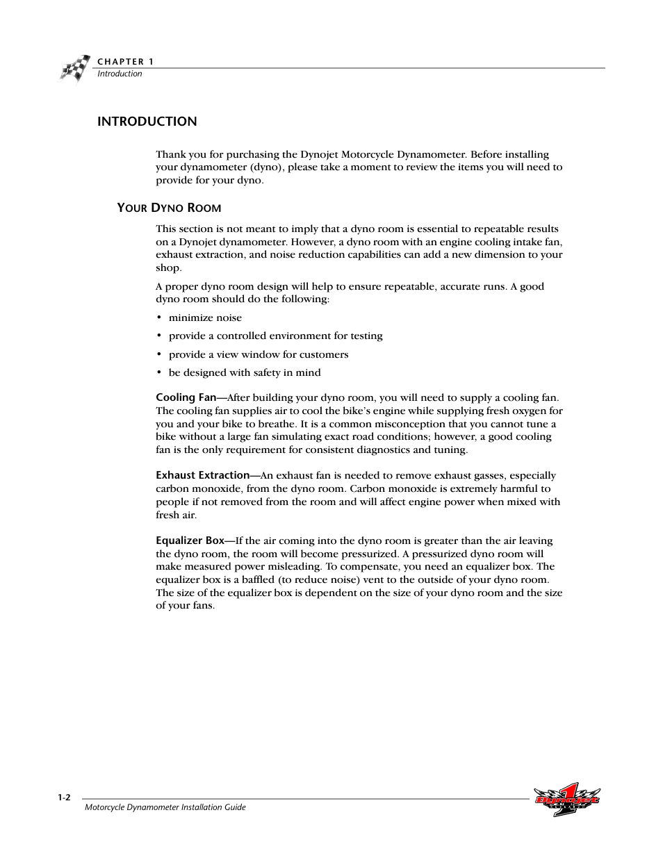 Introduction, Your dyno room | Dynojet 200: Installation Guide User Manual | Page 10 / 73