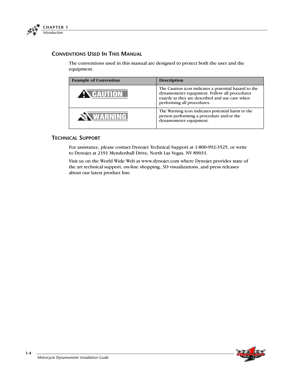 Conventions used in this manual, Technical support | Dynojet 200: Installation Guide User Manual | Page 12 / 73