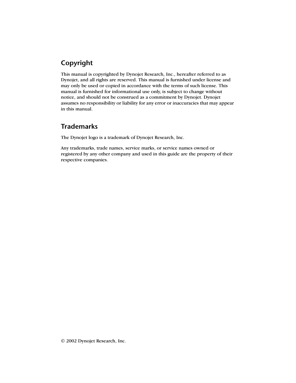 Copyright | Dynojet 200: Installation Guide User Manual | Page 2 / 73