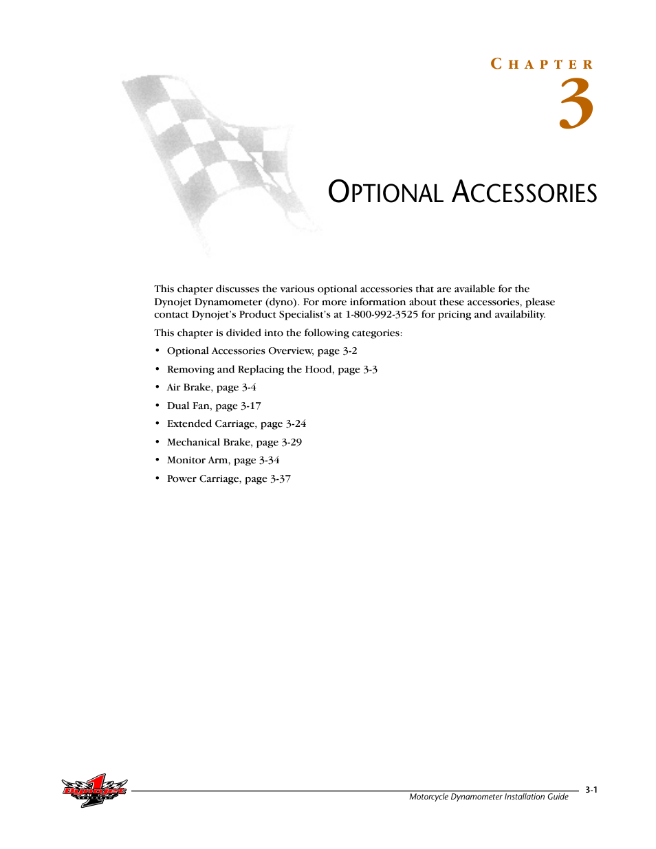 Optional accessories, Chapter 3 optional accessories | Dynojet 200: Installation Guide User Manual | Page 31 / 73