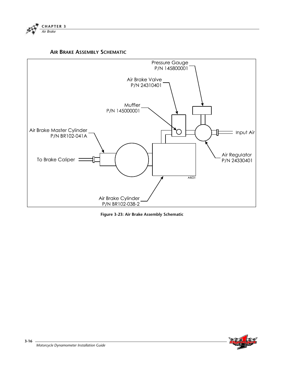 Air brake assembly schematic, Figure 3-23: air brake assembly schematic | Dynojet 200: Installation Guide User Manual | Page 46 / 73
