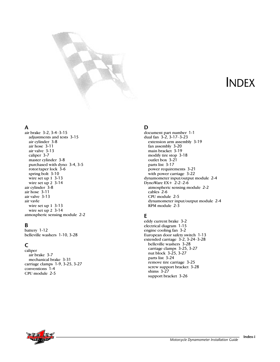 Index, Ndex | Dynojet 200: Installation Guide User Manual | Page 71 / 73