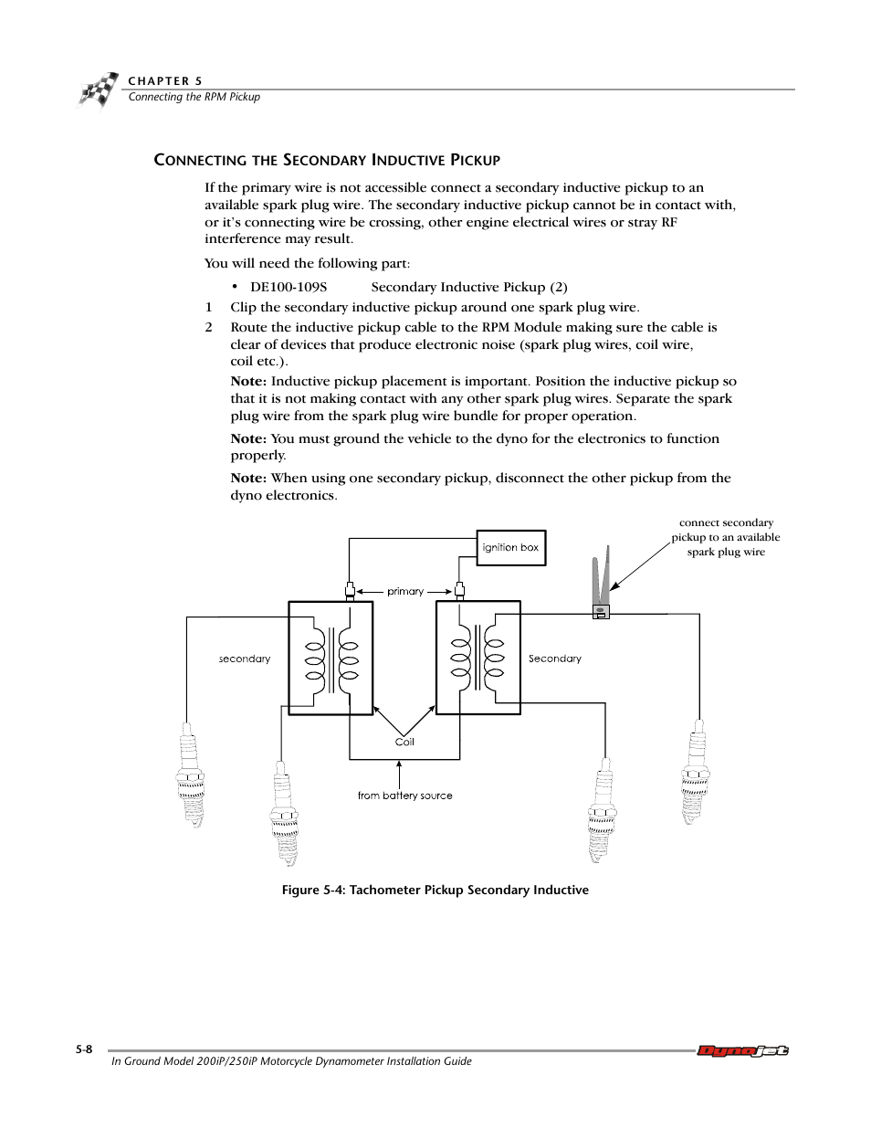 Connecting the secondary inductive pickup | Dynojet 250i: Pit Installation Guide User Manual | Page 118 / 154