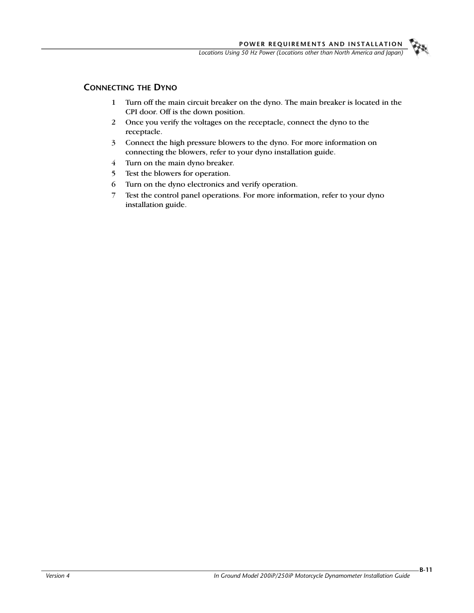Connecting the dyno | Dynojet 250i: Pit Installation Guide User Manual | Page 139 / 154