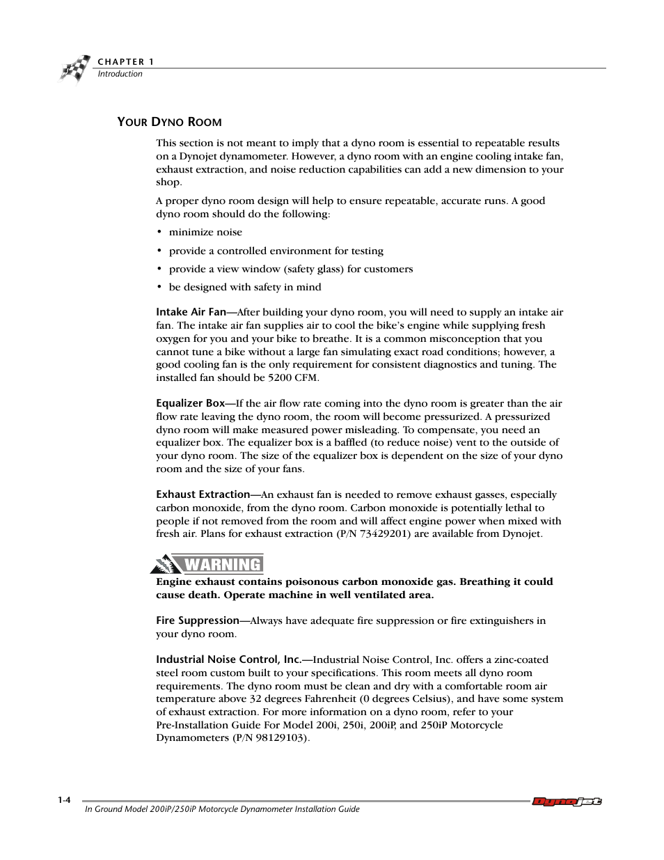Your dyno room | Dynojet 250i: Pit Installation Guide User Manual | Page 14 / 154