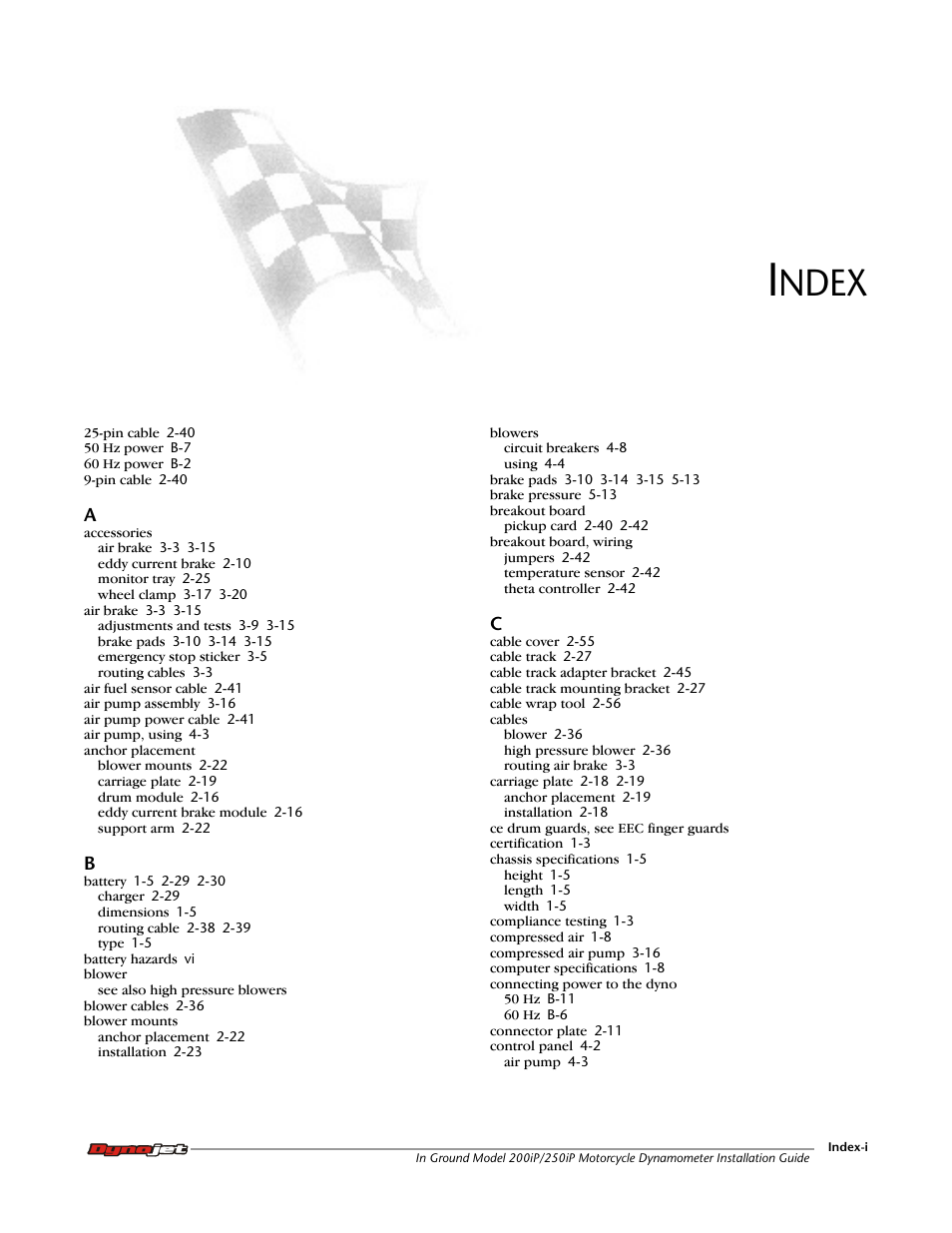 Index, Ndex | Dynojet 250i: Pit Installation Guide User Manual | Page 151 / 154