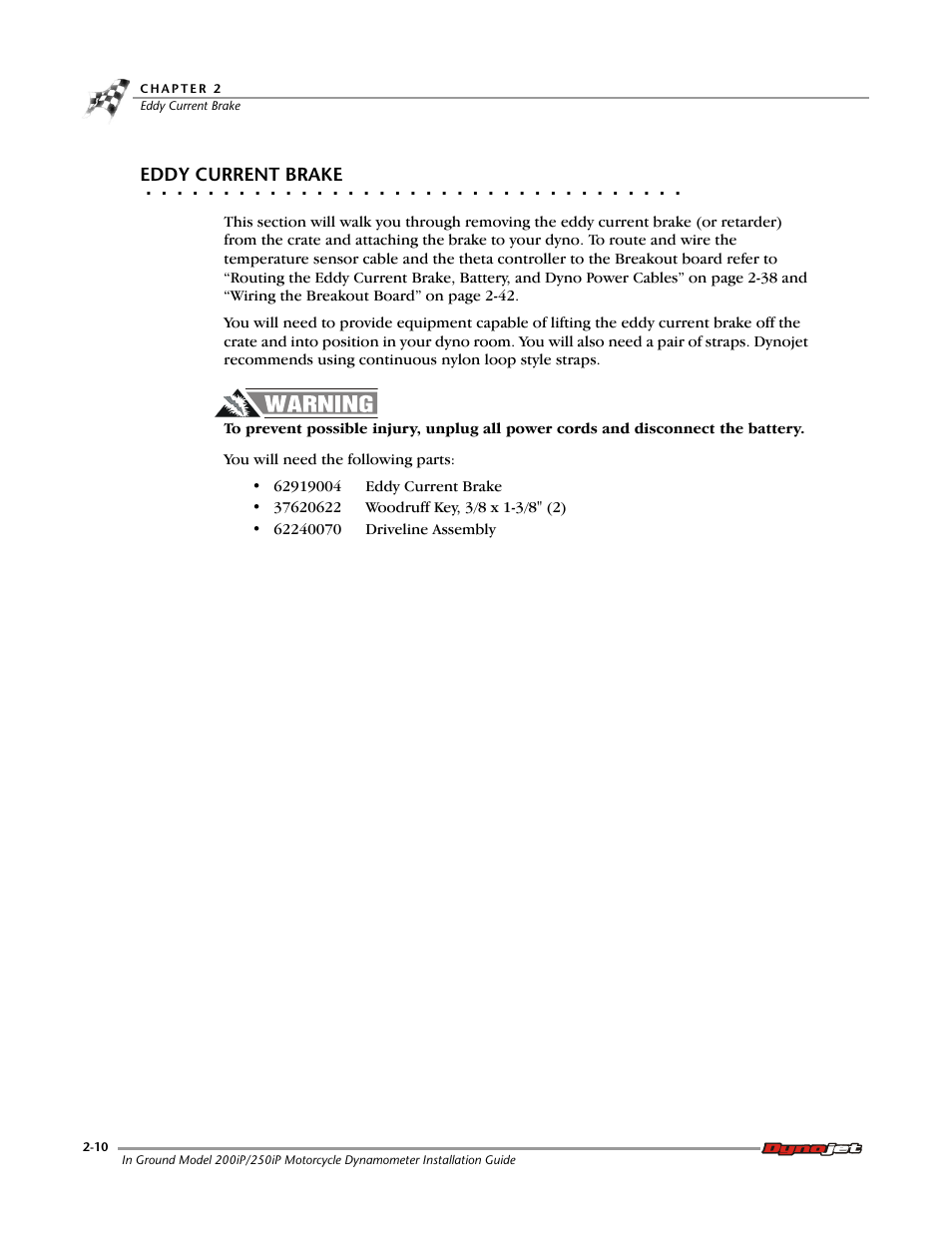 Eddy current brake | Dynojet 250i: Pit Installation Guide User Manual | Page 32 / 154