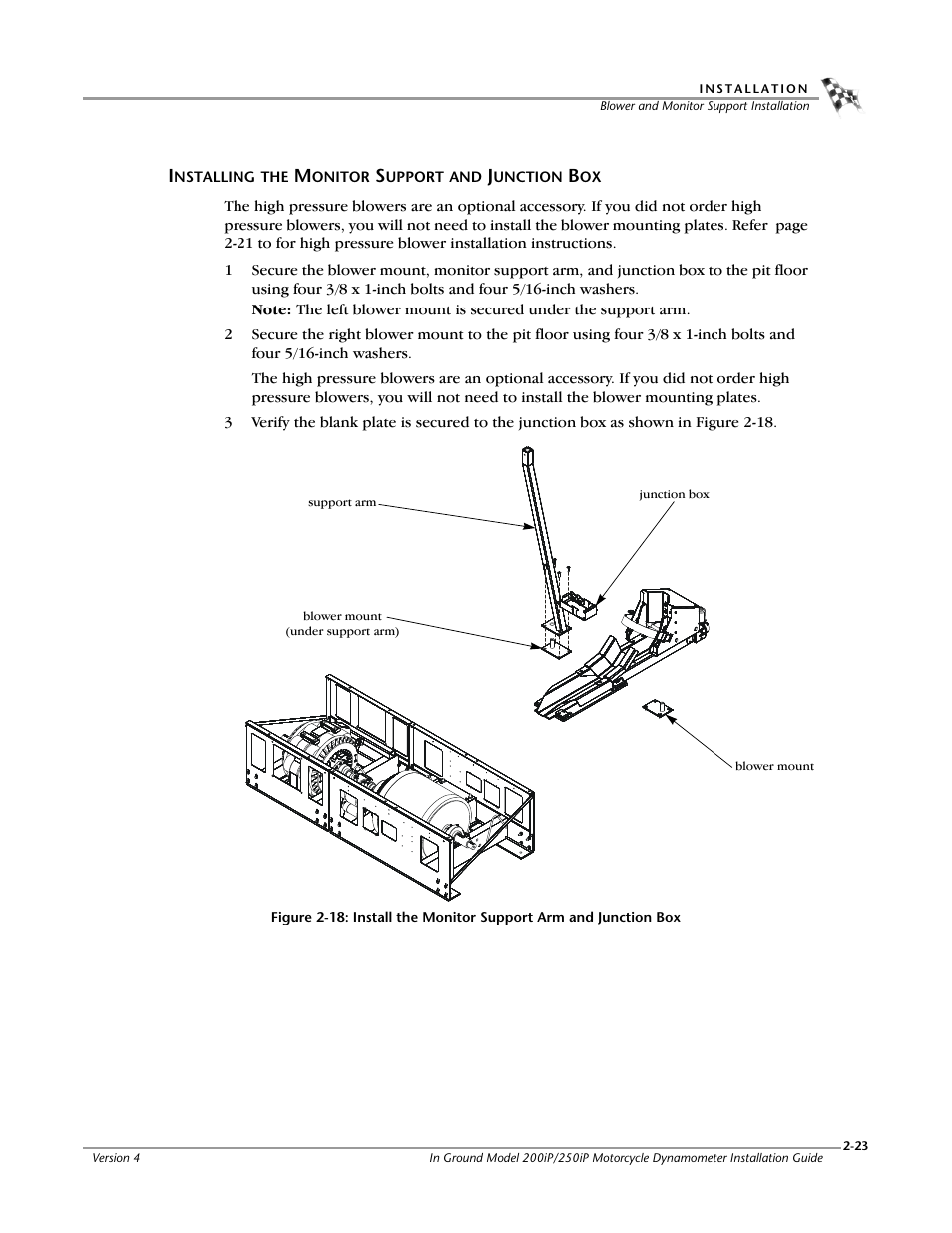 Installing the monitor support and junction box | Dynojet 250i: Pit Installation Guide User Manual | Page 45 / 154