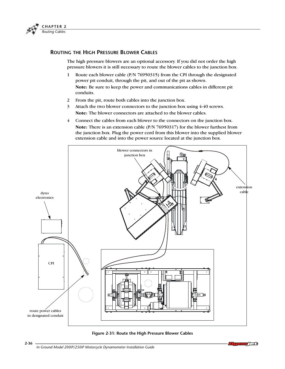 Routing the high pressure blower cables | Dynojet 250i: Pit Installation Guide User Manual | Page 58 / 154