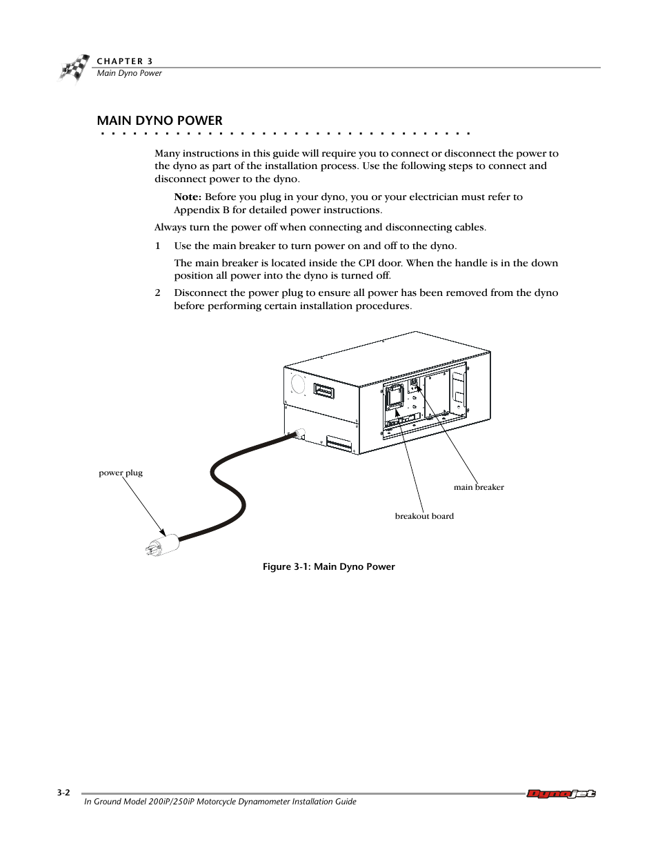 Main dyno power | Dynojet 250i: Pit Installation Guide User Manual | Page 80 / 154