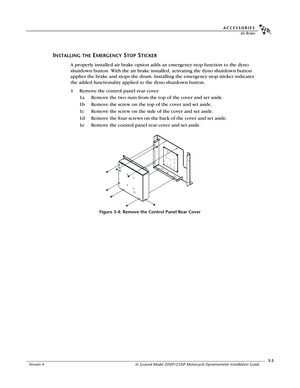 Installing the emergency stop sticker | Dynojet 250i: Pit Installation Guide User Manual | Page 83 / 154
