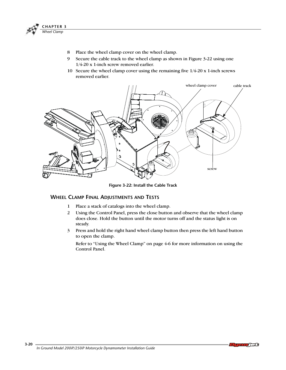Wheel clamp final adjustments and tests | Dynojet 250i: Pit Installation Guide User Manual | Page 98 / 154