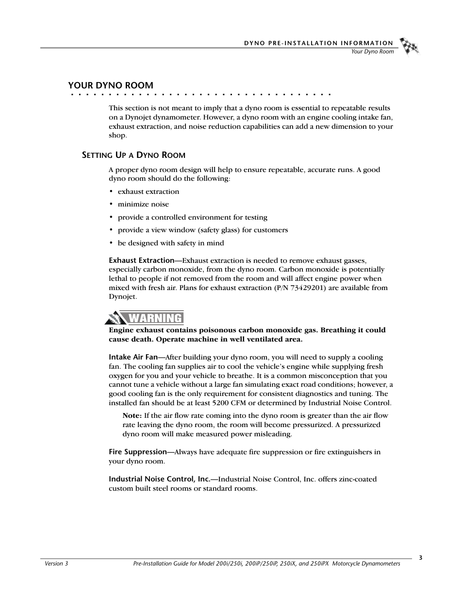 Your dyno room, Setting up a dyno room | Dynojet 250ix: Pre-Installation Guide User Manual | Page 11 / 52